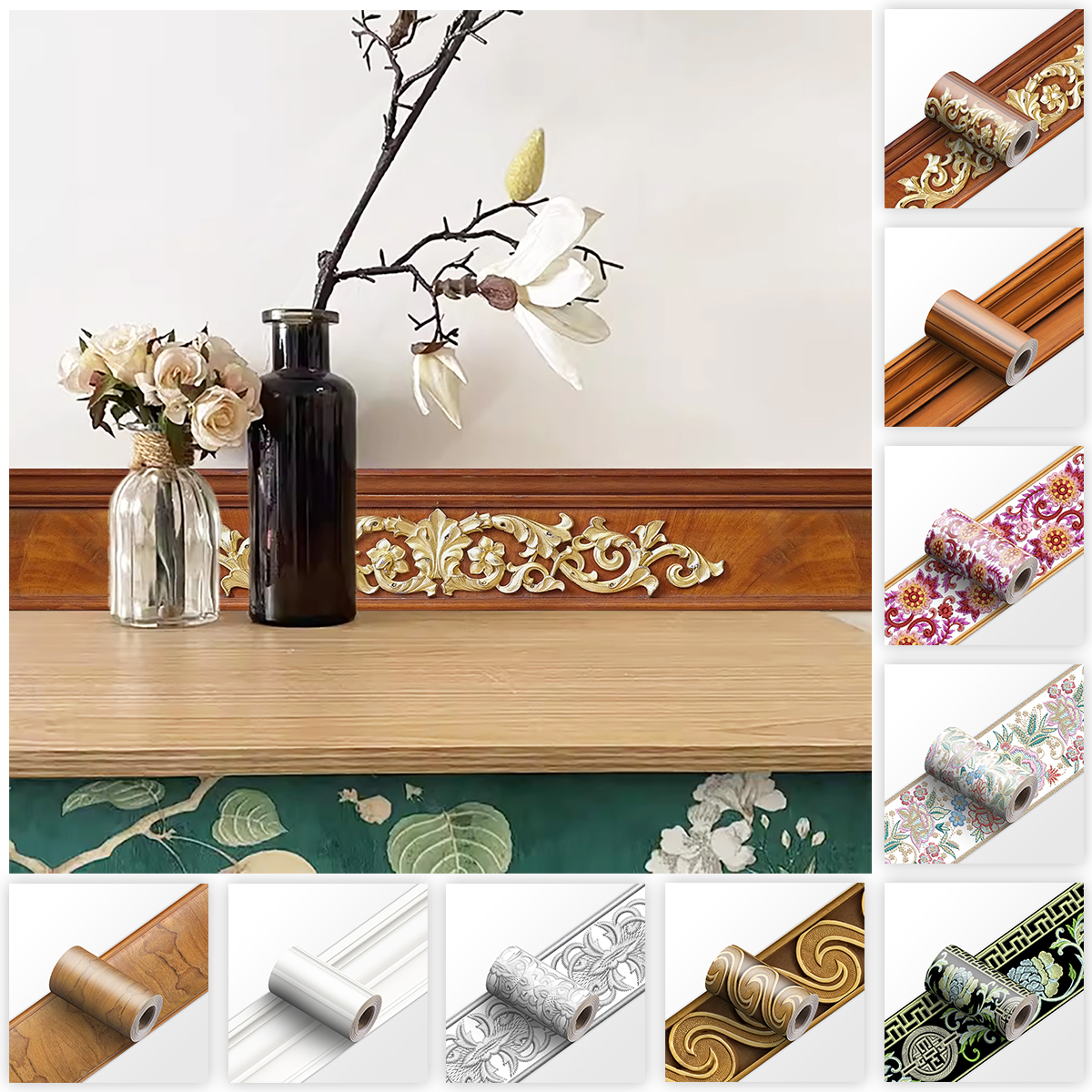 Home Improvement Ideas - Decorative Self Adhesive Skirting Board PVC