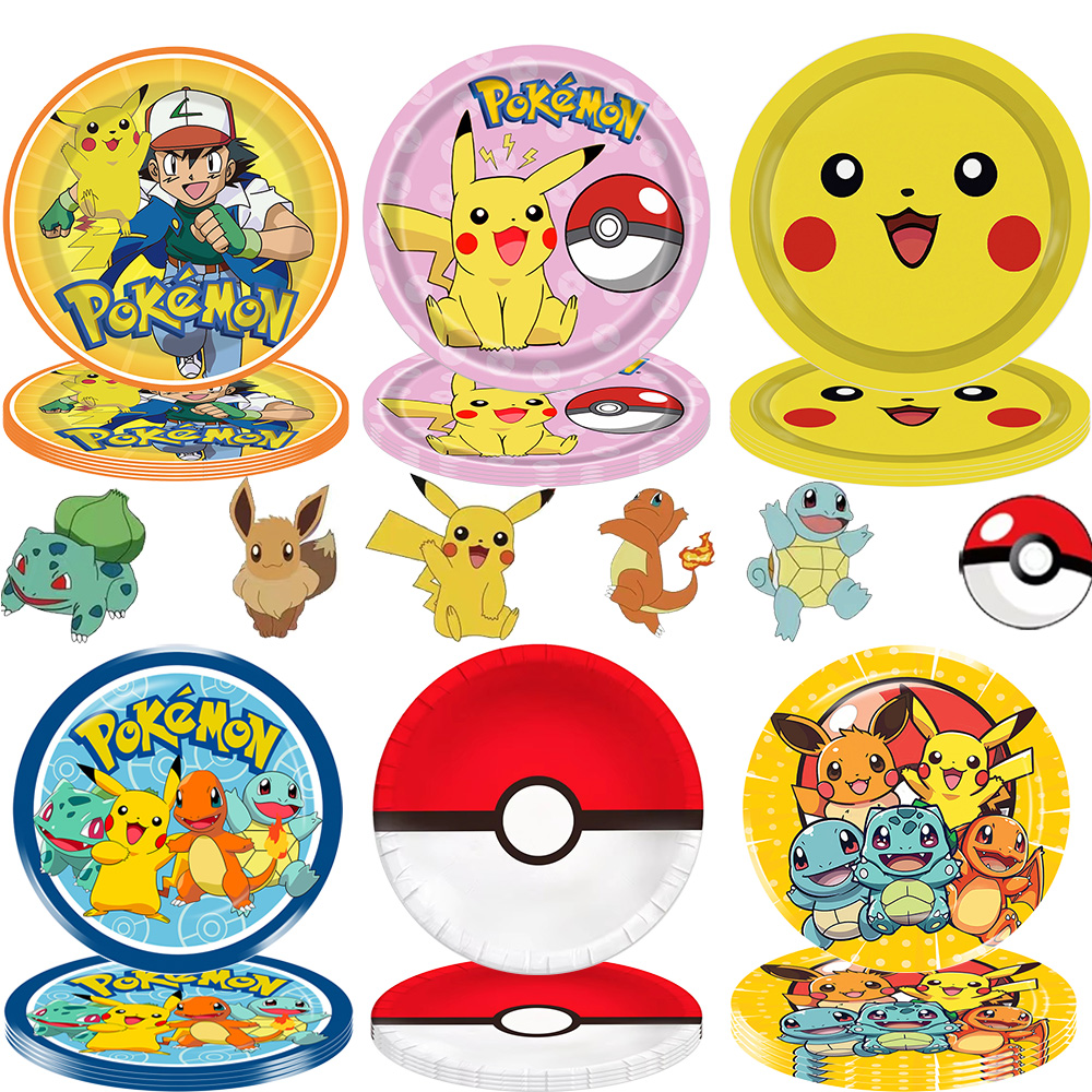 Home Improvement Furniture - Pokemon Birthday Party Disposable Party Plates